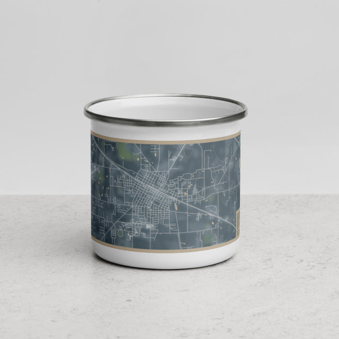 Front View Custom Live Oak Florida Map Enamel Mug in Afternoon