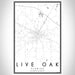 Live Oak Florida Map Print Portrait Orientation in Classic Style With Shaded Background