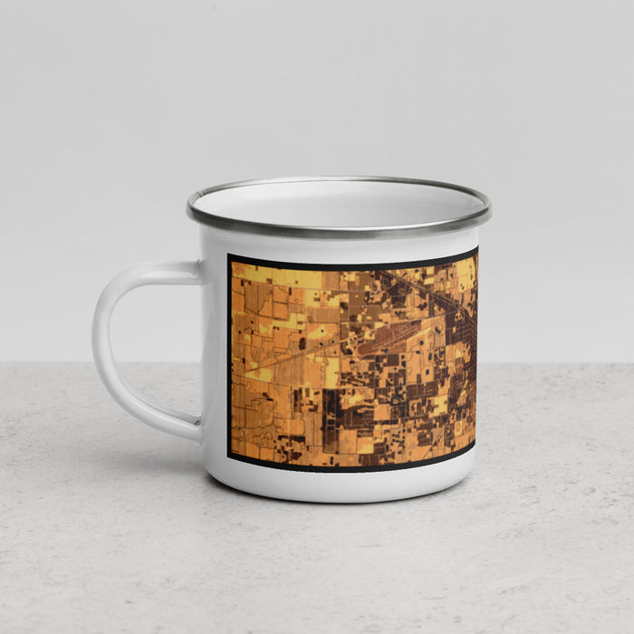 Left View Custom Live Oak Florida Map Enamel Mug in Ember