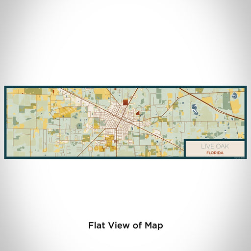 Flat View of Map Custom Live Oak Florida Map Enamel Mug in Woodblock