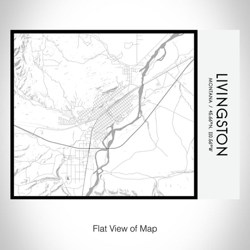 Rendered View of Livingston Montana Map on 20oz Stainless Steel Insulated Bottle with Bamboo Top with printed classic style map