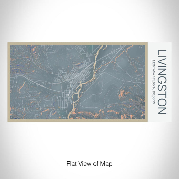 Rendered View of Livingston Montana Map on 17oz Stainless Steel Insulated Bottle with printed afternoon style map