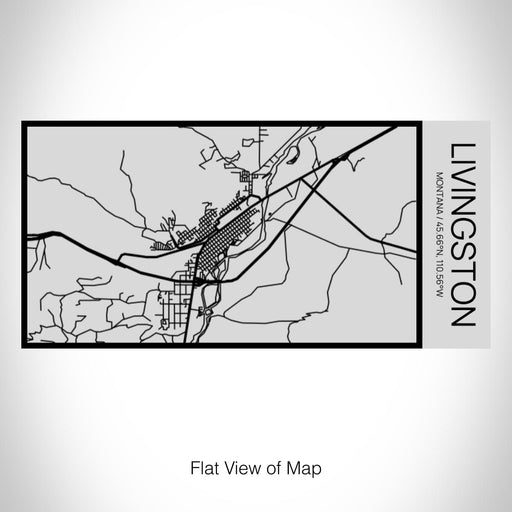 Rendered View of Livingston Montana Map on 17oz Stainless Steel Insulated Cola Bottle in Stainless