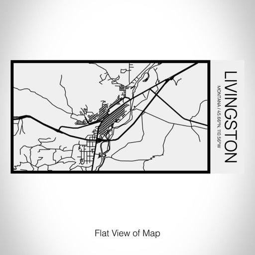 Rendered View of Livingston Montana Map on 17oz Stainless Steel Insulated Cola Bottle in Stainless in Matte White