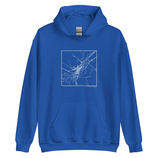 Livingston Montana  Map Unisex Hoodie Sweater with City inscription in Royal Blue