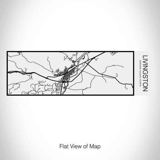 Rendered View of Livingston Montana Map on 10oz Stainless Steel Insulated Cup in Matte White with Sliding Lid