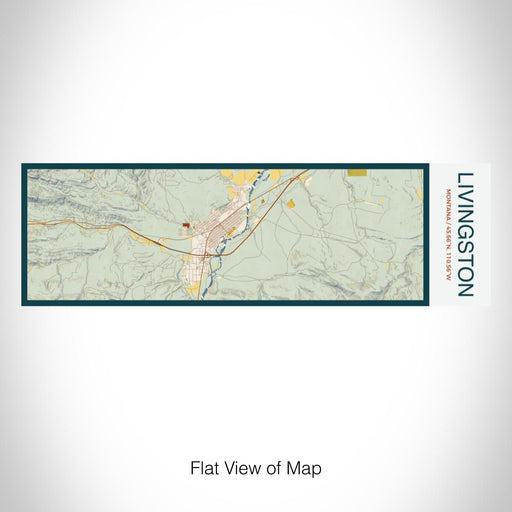Rendered View of Livingston Montana Map on 10oz Stainless Steel Insulated Cup in Woodblock with Sliding Lid