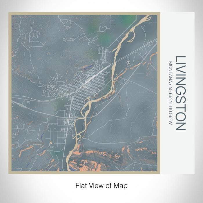 Rendered View of Livingston Montana Map on 17oz Stainless Steel Insulated Tumbler in Afternoon Map Style