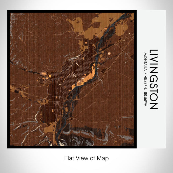 Rendered View of Livingston Montana Map on 17oz Stainless Steel Insulated Tumbler in Ember Map Style