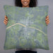 Person holding 22x22 Custom Llano Texas Map Throw Pillow in Afternoon
