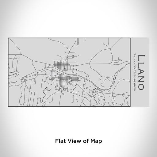 Rendered View of Llano Texas Map Engraving on 17oz Stainless Steel Insulated Cola Bottle