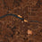 Llano Texas Map Print in Ember Style Zoomed In Close Up Showing Details