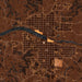 Llano Texas Map Print in Ember Style Zoomed In Close Up Showing Details