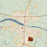 Llano Texas Map Print in Woodblock Style Zoomed In Close Up Showing Details