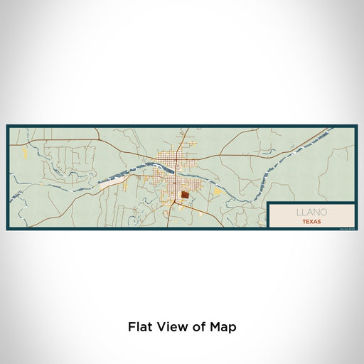 Flat View of Map Custom Llano Texas Map Enamel Mug in Woodblock
