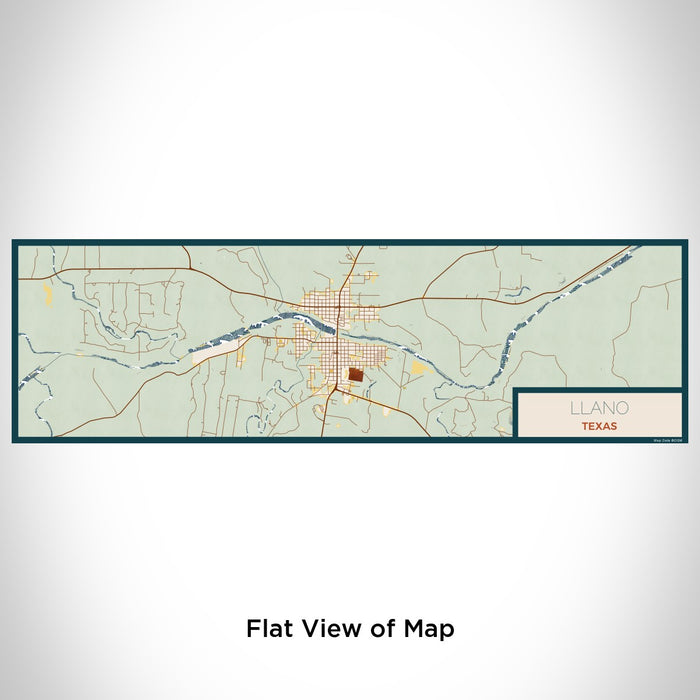 Flat View of Map Custom Llano Texas Map Enamel Mug in Woodblock