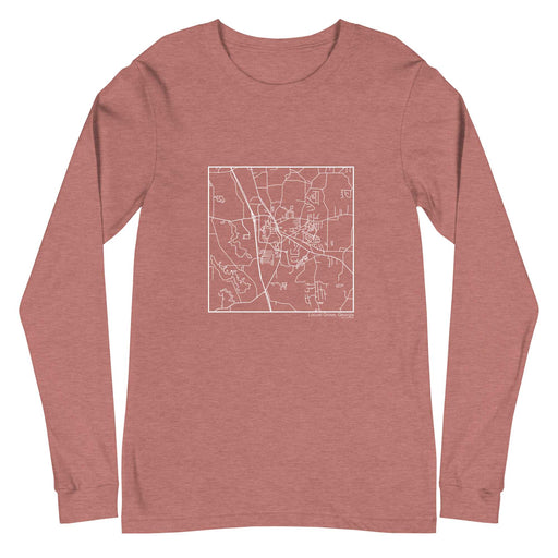 Locust Grove Georgia  Map Unisex Long-Sleeve T-shirt with City inscription in Heather Mauve