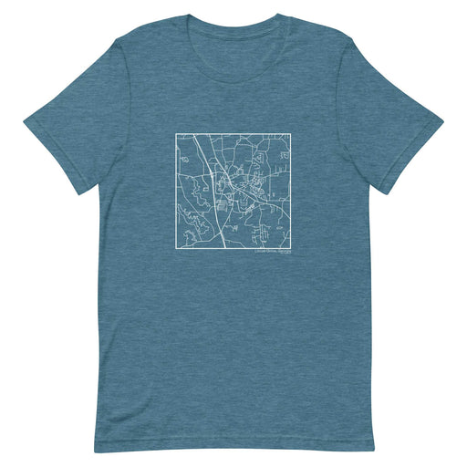 Locust Grove Georgia  Map Unisex T-Shirt with City inscription in Heather Teal