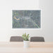 24x36 Logan Ohio Map Print Lanscape Orientation in Afternoon Style Behind 2 Chairs Table and Potted Plant