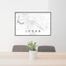 24x36 Logan Ohio Map Print Lanscape Orientation in Classic Style Behind 2 Chairs Table and Potted Plant