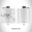 Rendered View of Logan Ohio Map Engraving on 6oz Stainless Steel Flask in White