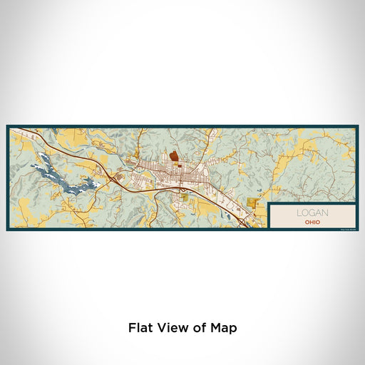 Flat View of Map Custom Logan Ohio Map Enamel Mug in Woodblock