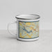 Left View Custom Logan Ohio Map Enamel Mug in Woodblock