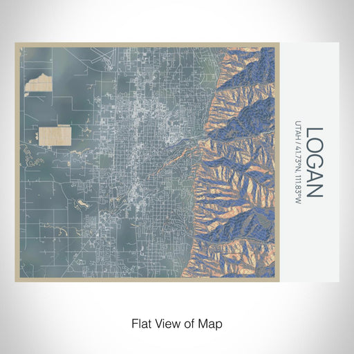 Rendered View of Logan Utah Map on 20oz Stainless Steel Insulated Bottle with Bamboo Top with printed afternoon style map