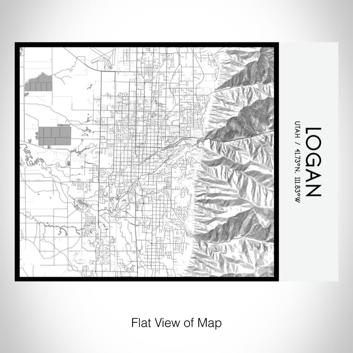 Rendered View of Logan Utah Map on 20oz Stainless Steel Insulated Bottle with Bamboo Top with printed classic style map