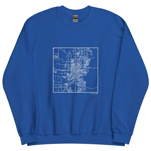 Logan Utah  Map Unisex Crewneck Sweater with City inscription in Royal Blue