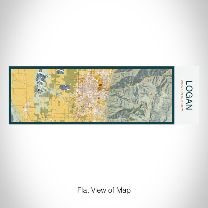 Rendered View of Logan Utah Map on 10oz Stainless Steel Insulated Cup in Woodblock with Sliding Lid
