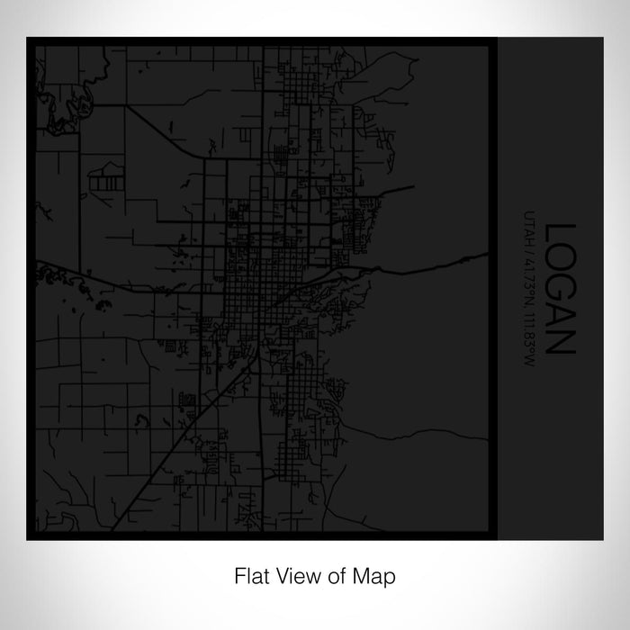 Rendered View of Logan Utah Map on 17oz Stainless Steel Insulated Tumbler in Matte Black with Tactile Lines