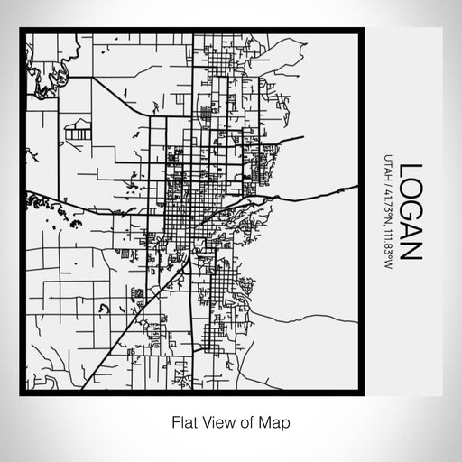 Rendered View of Logan Utah Map on 17oz Stainless Steel Insulated Tumbler in Matte White with Tactile Lines