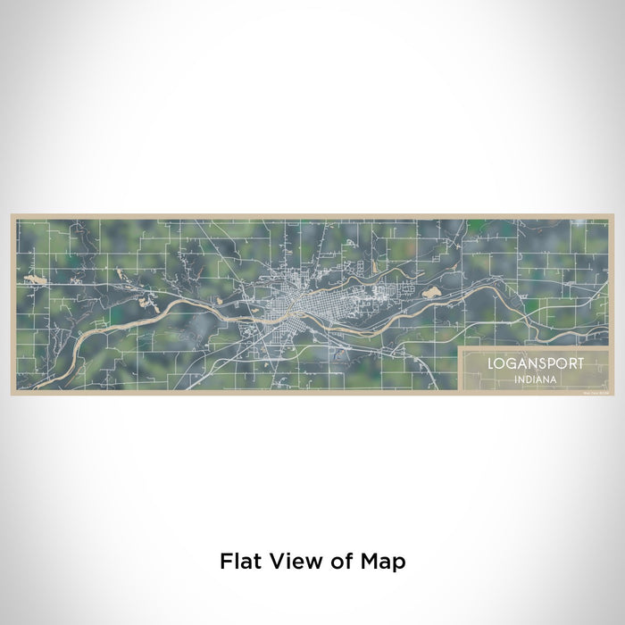Flat View of Map Custom Logansport Indiana Map Enamel Mug in Afternoon