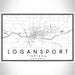 Logansport Indiana Map Print Landscape Orientation in Classic Style With Shaded Background