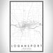 Logansport Indiana Map Print Portrait Orientation in Classic Style With Shaded Background
