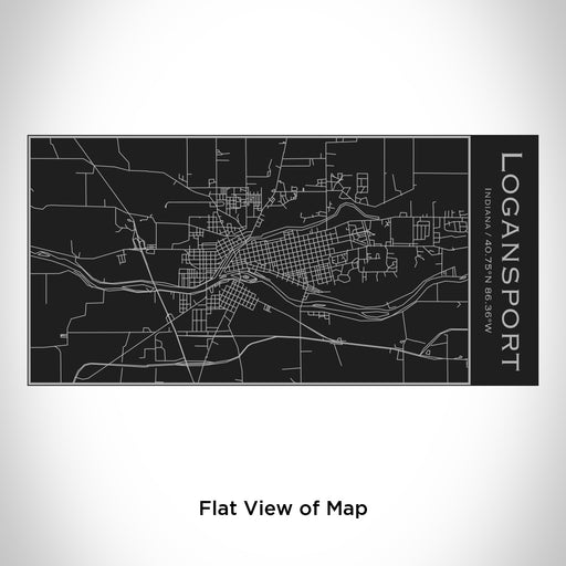 Rendered View of Logansport Indiana Map Engraving on 17oz Stainless Steel Insulated Cola Bottle in Black