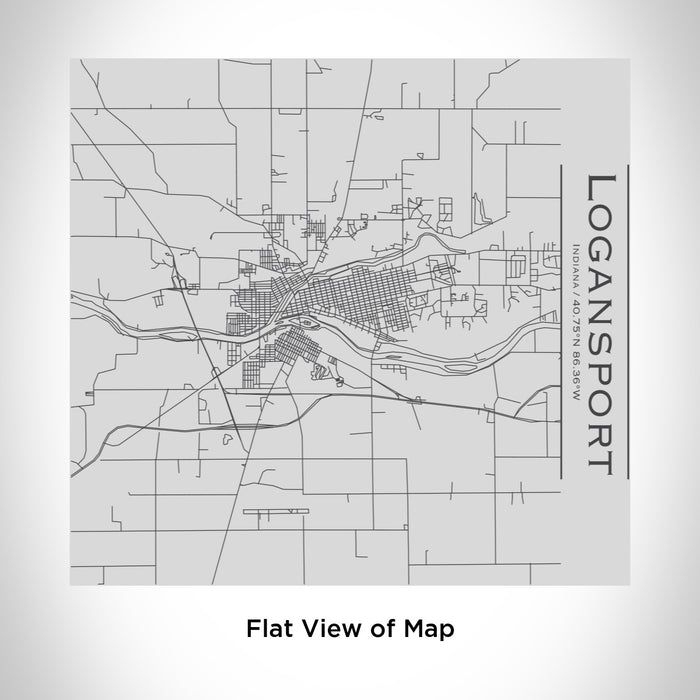 Rendered View of Logansport Indiana Map Engraving on 17oz Stainless Steel Insulated Tumbler