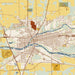 Logansport Indiana Map Print in Woodblock Style Zoomed In Close Up Showing Details