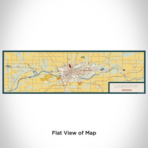 Flat View of Map Custom Logansport Indiana Map Enamel Mug in Woodblock