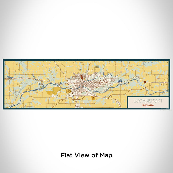 Flat View of Map Custom Logansport Indiana Map Enamel Mug in Woodblock