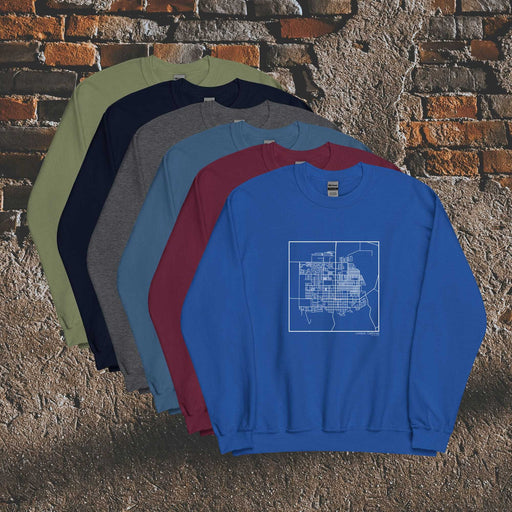 Lompoc California  Map Unisex Crewneck Sweaters in Multiple Colors