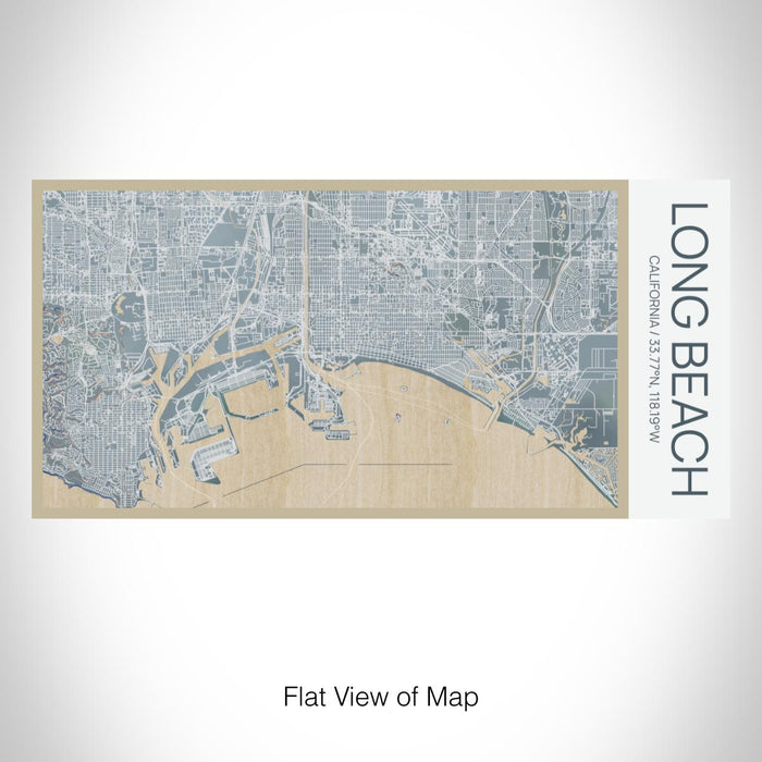 Rendered View of Long Beach California Map on 17oz Stainless Steel Insulated Bottle with printed afternoon style map