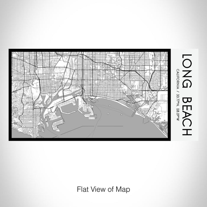 Rendered View of Long Beach California Map on 17oz Stainless Steel Insulated Bottle with printed classic style map