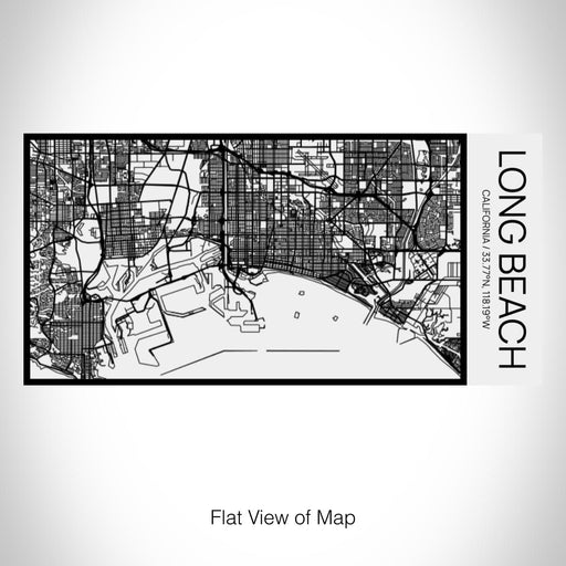 Rendered View of Long Beach California Map on 17oz Stainless Steel Insulated Cola Bottle in Stainless in Matte White