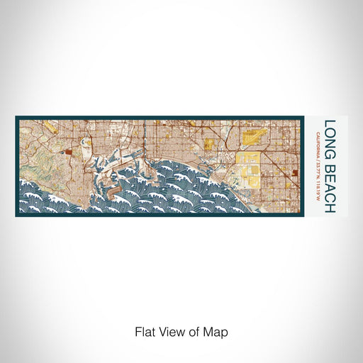 Rendered View of Long Beach California Map on 10oz Stainless Steel Insulated Cup in Woodblock with Sliding Lid