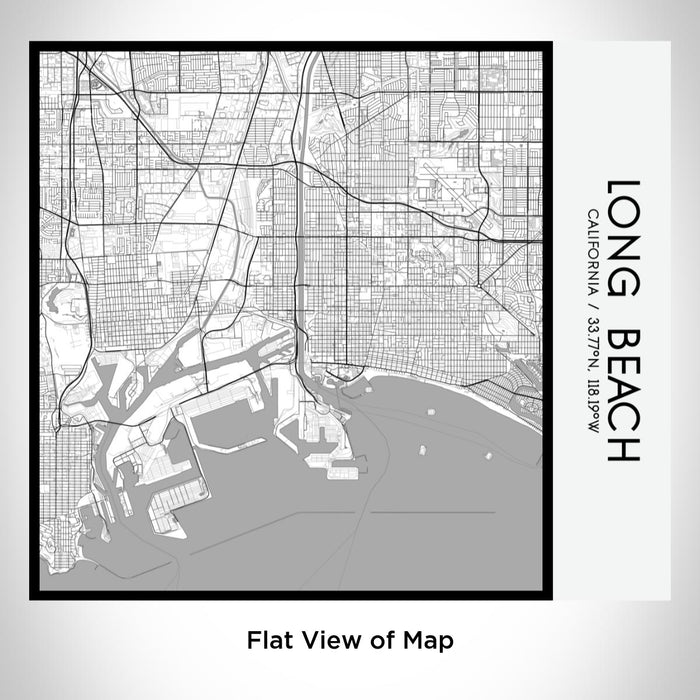 Rendered View of Long Beach California Map on 17oz Stainless Steel Insulated Tumbler in Classic Map Style