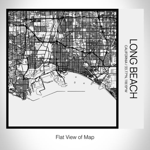 Rendered View of Long Beach California Map on 17oz Stainless Steel Insulated Tumbler in Matte White with Tactile Lines