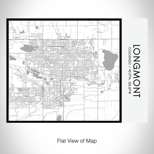 Rendered View of Longmont Colorado Map on 20oz Stainless Steel Insulated Bottle with Bamboo Top with printed classic style map