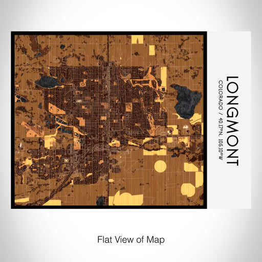 Rendered View of Longmont Colorado Map on 20oz Stainless Steel Insulated Bottle with Bamboo Top with printed ember style map